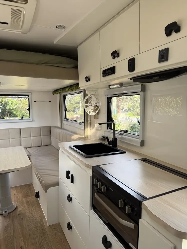 Detailed caravan kitchen and sink, Perth